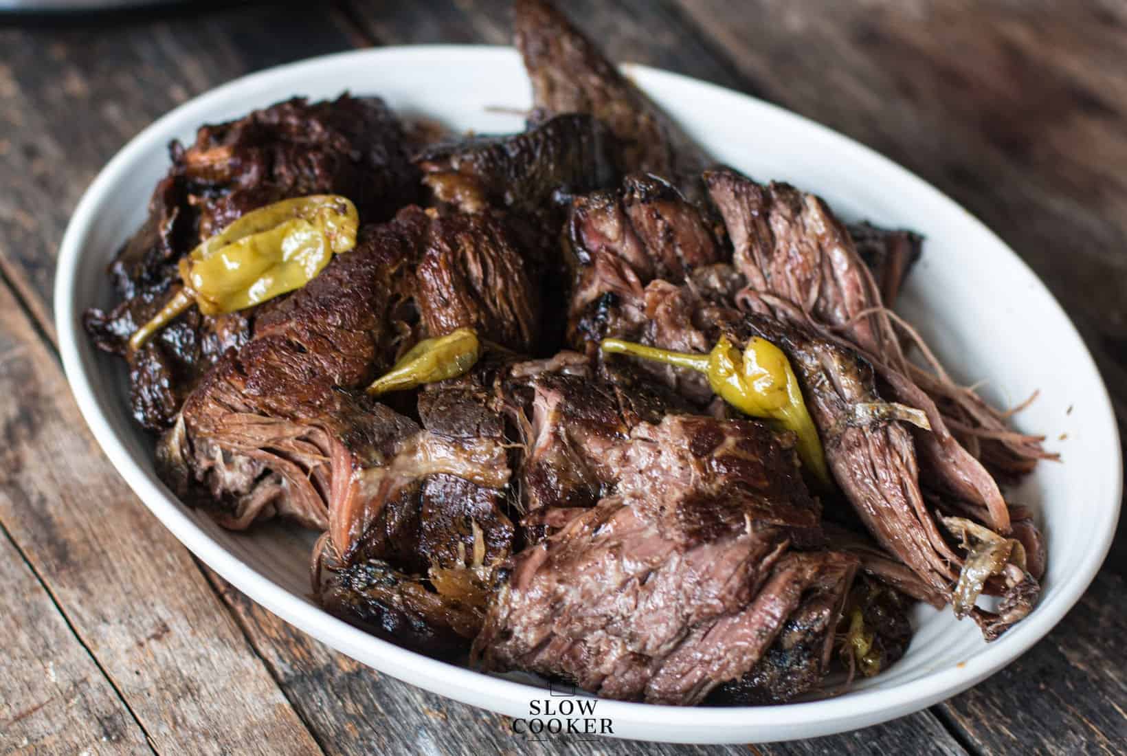 Mississippi Pot Roast on a serving plate showing texture.