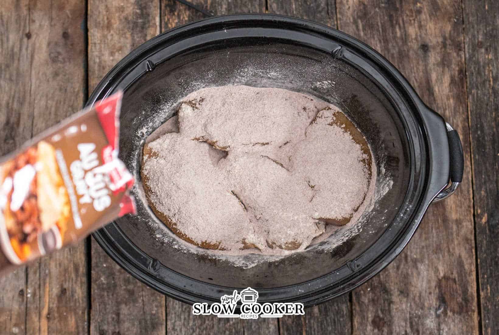 au jus gravy sprinkled over the chicken for mississippi chicken.